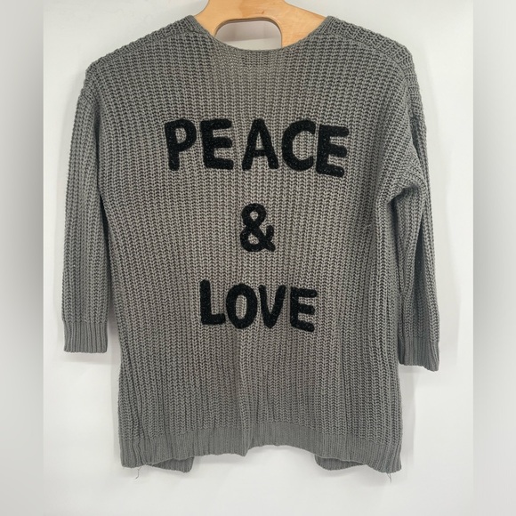 Vici Sweaters - VICI Women’s Sz S/M‎ Open Front Fuzzy Knit Grey Cardigan Stretchy Peace & Love